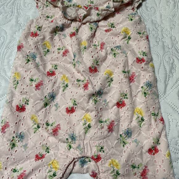 Janie And Jack Floral Eyelet Romper Size 6-12m - Picture 4 of 5